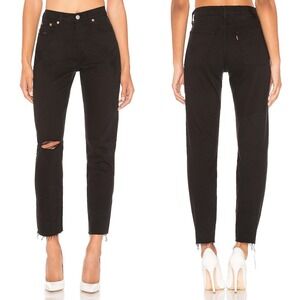 Levis Wedgie Icon Jeans Black Desert Womens Size 26 High Rise Button Fly Denim